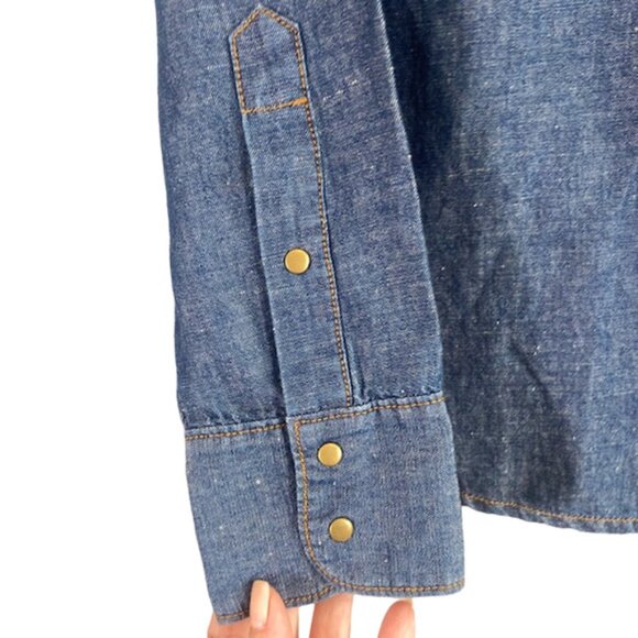 Madewell X Daryl K Blue Denim Long Sleeve Collared Button Down Shirt Women Sz S - Picture 3 of 9